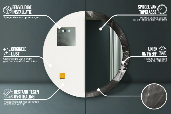 Round wall mirror decor Tropical palm trees