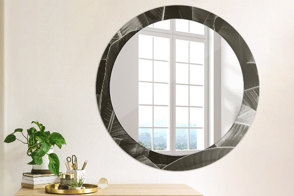 Round wall mirror decor Tropical palm trees