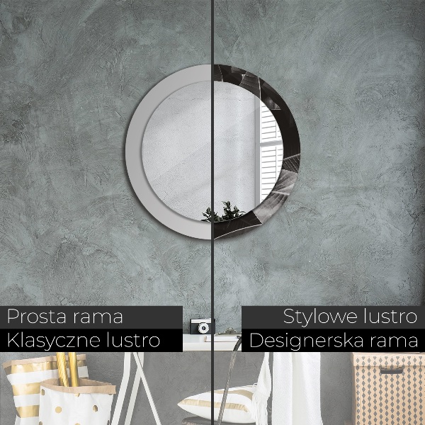 Round wall mirror decor Tropical palm trees