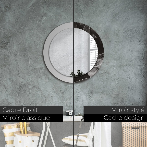 Round wall mirror decor Tropical palm trees