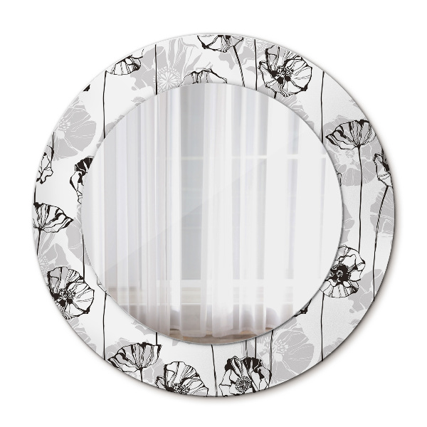 Round printed mirror Maki flowers