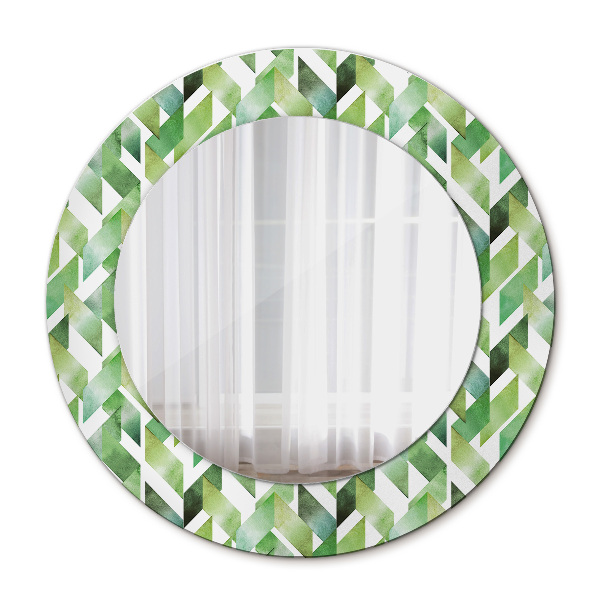 Round printed mirror Herringbone