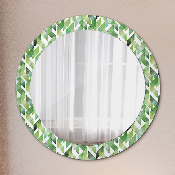 Round printed mirror Herringbone