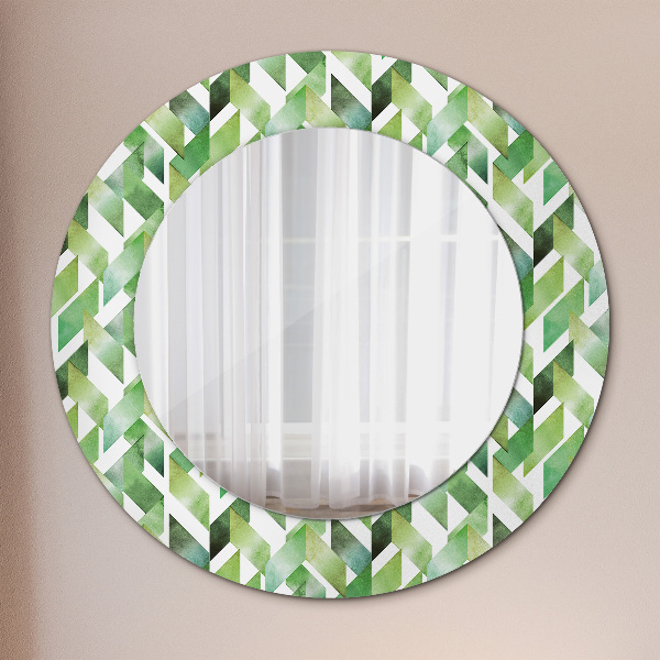Round printed mirror Herringbone