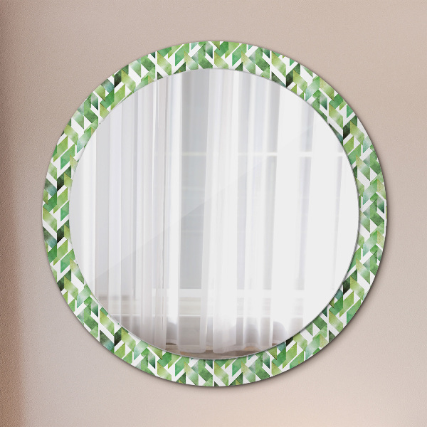 Round printed mirror Herringbone