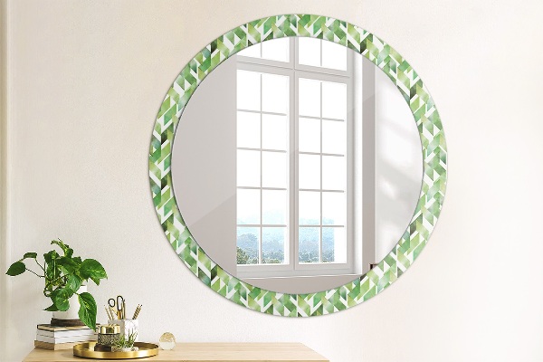 Round printed mirror Herringbone