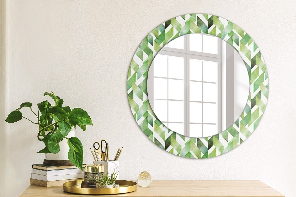 Round printed mirror Herringbone