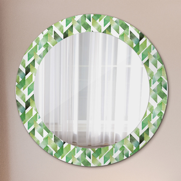 Round printed mirror Herringbone