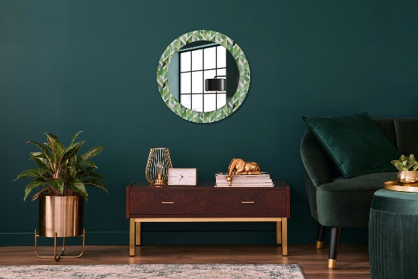 Round printed mirror Herringbone