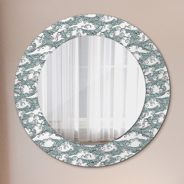 Round printed mirror Clouds