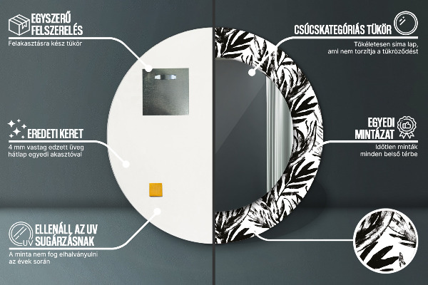 Round printed mirror Monster