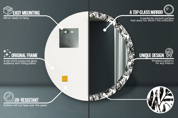 Round printed mirror Monster