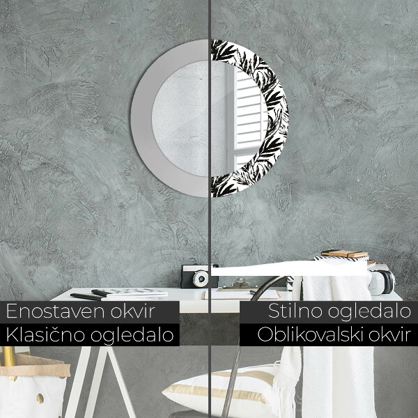 Round printed mirror Monster