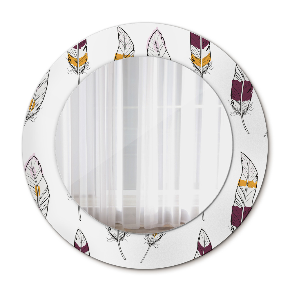 Round wall mirror decor Feathers