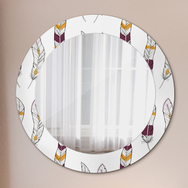 Round wall mirror decor Feathers