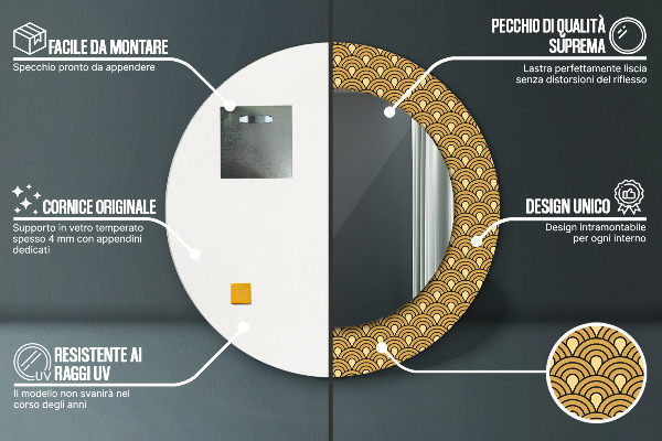 Round wall mirror decor Deco vintage