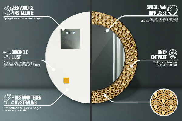 Round wall mirror decor Deco vintage