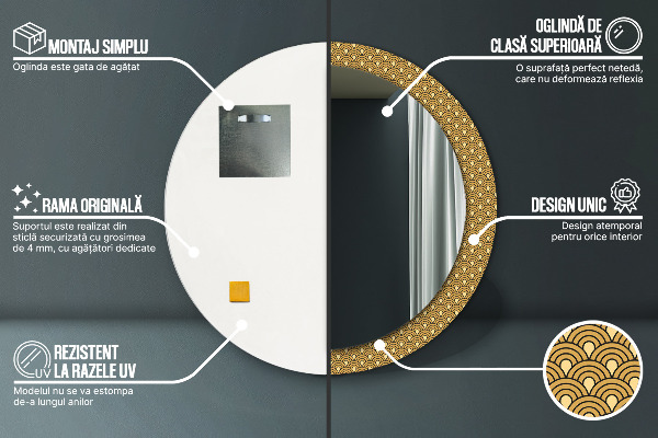 Round wall mirror decor Deco vintage