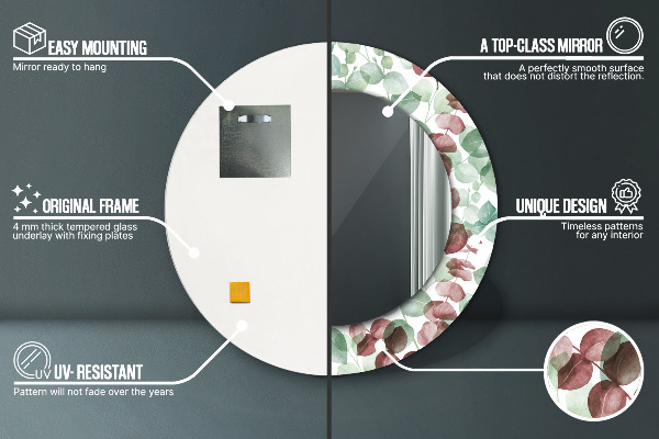 Round wall mirror decor Eucalyptus