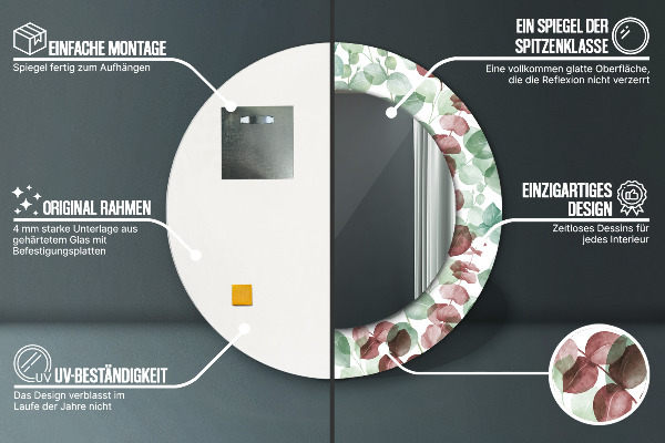 Round wall mirror decor Eucalyptus