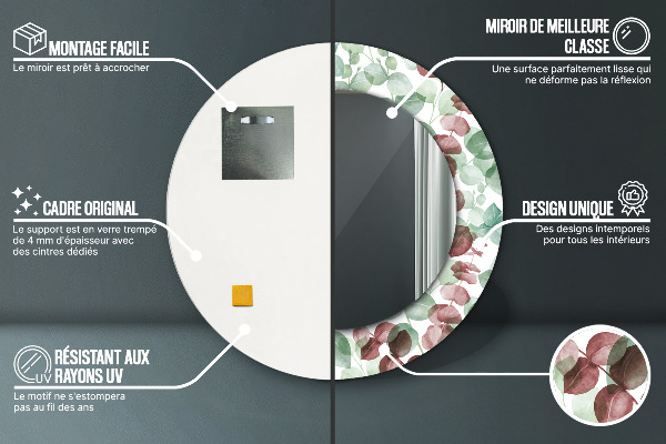 Round wall mirror decor Eucalyptus