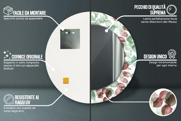 Round wall mirror decor Eucalyptus