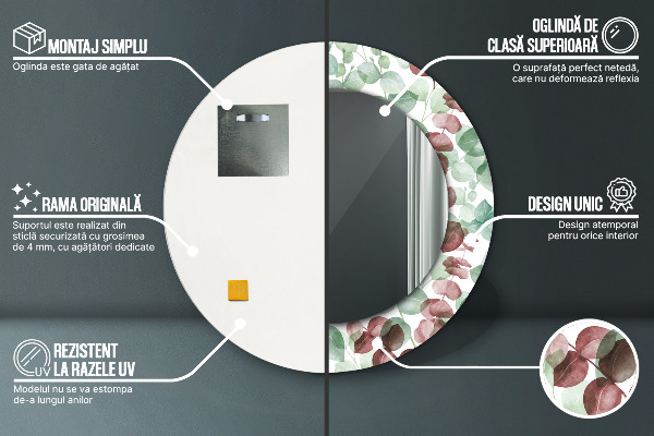 Round wall mirror decor Eucalyptus