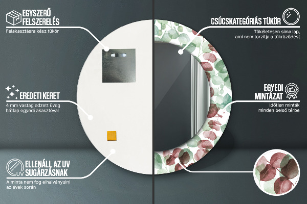 Round wall mirror decor Eucalyptus