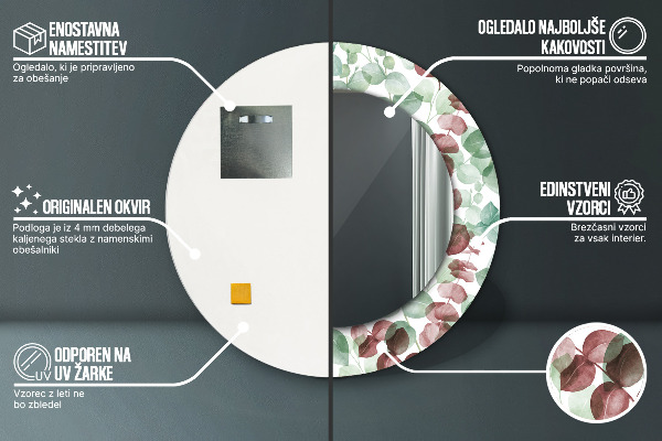 Round wall mirror decor Eucalyptus