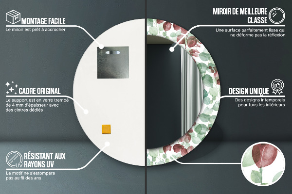 Round wall mirror decor Eucalyptus