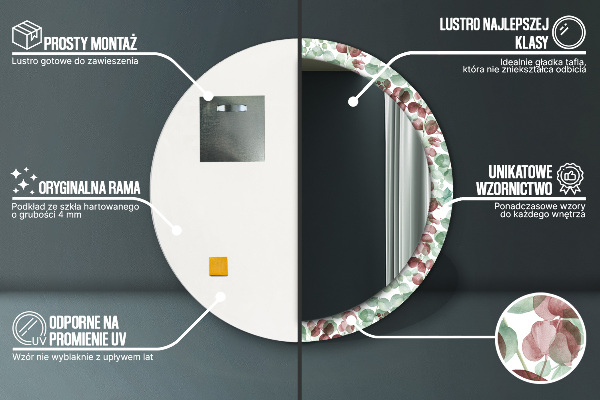 Round wall mirror decor Eucalyptus