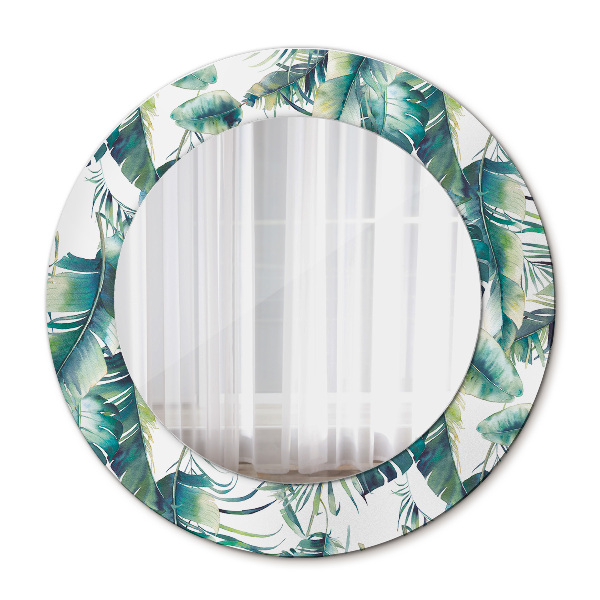 Round wall mirror decor Leaves