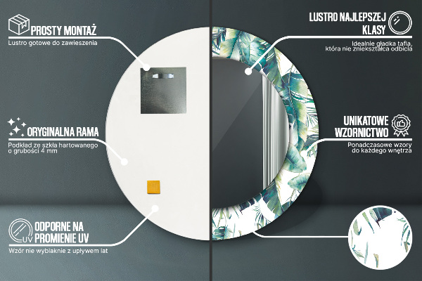 Round wall mirror decor Leaves