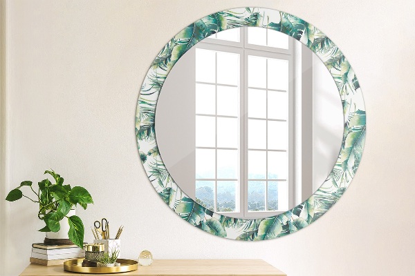 Round wall mirror decor Leaves
