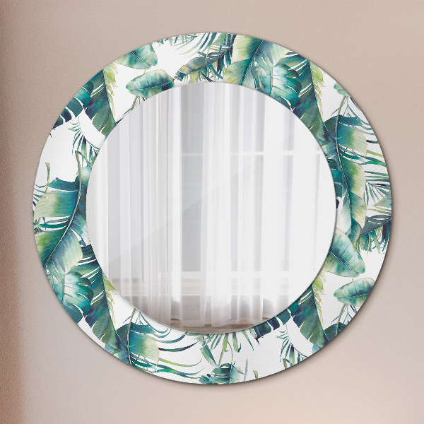 Round wall mirror decor Leaves