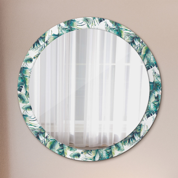 Round wall mirror decor Leaves