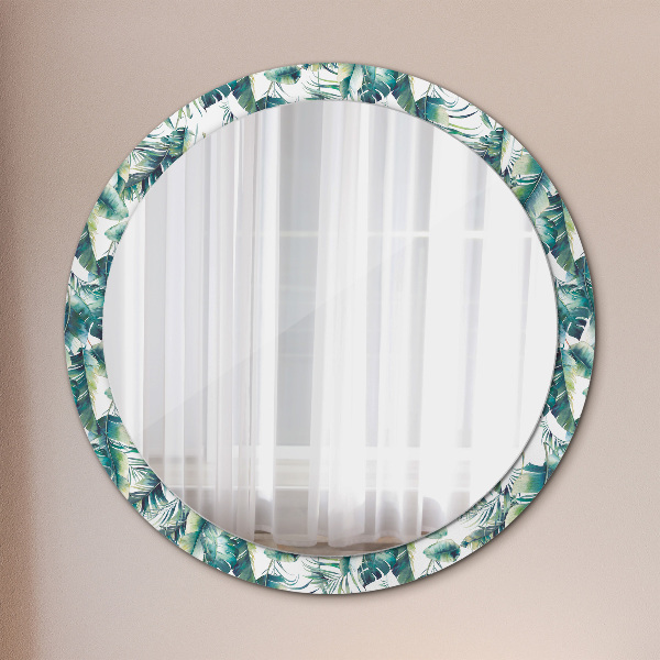 Round wall mirror decor Leaves
