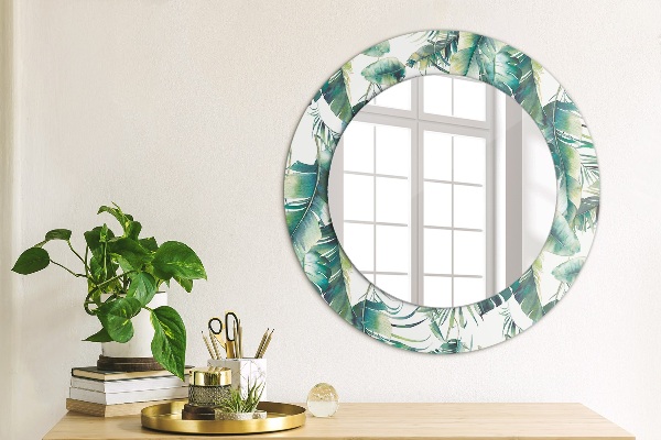 Round wall mirror decor Leaves