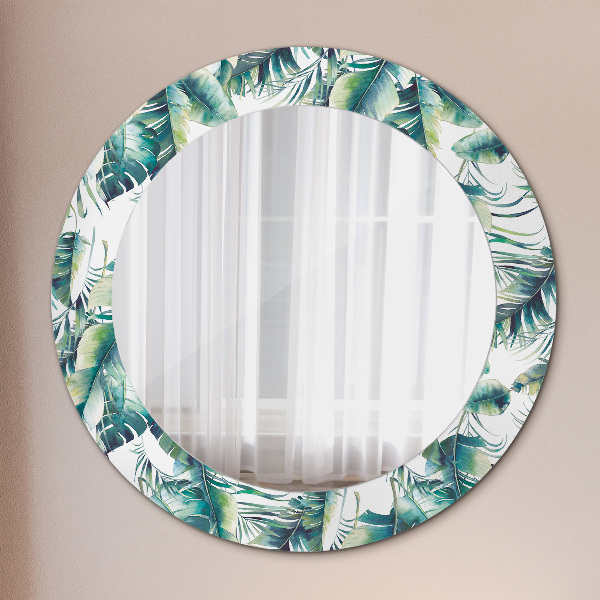 Round wall mirror decor Leaves