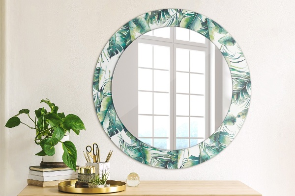 Round wall mirror decor Leaves