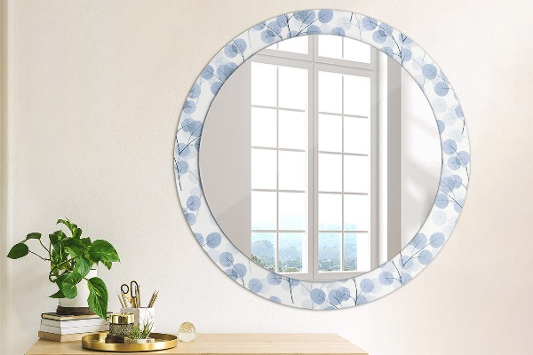 Round mirror frame with print Load branches
