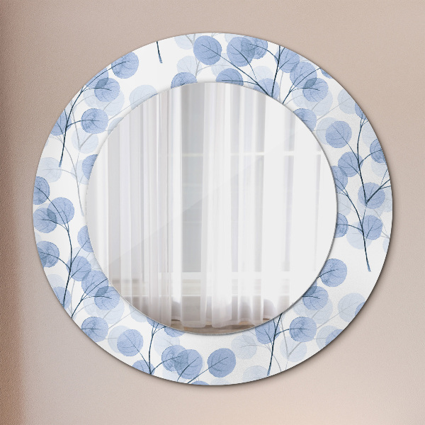 Round mirror frame with print Load branches