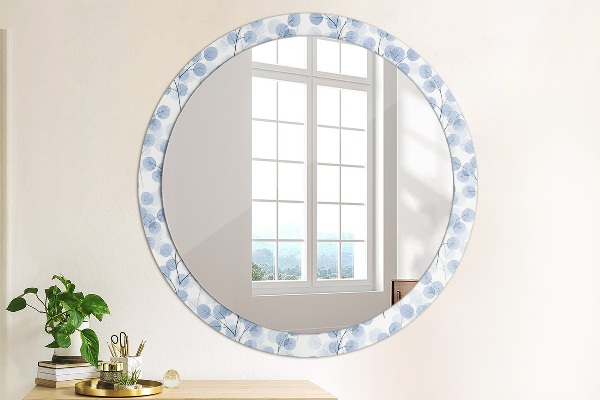 Round mirror frame with print Load branches