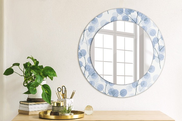 Round mirror frame with print Load branches