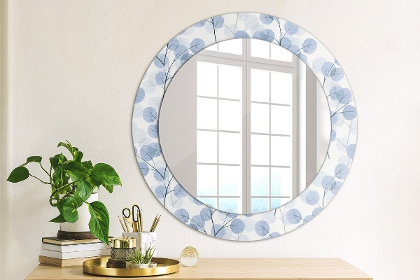 Round mirror frame with print Load branches