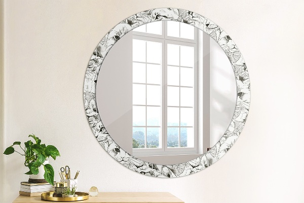 Round mirror frame with print Pets cats
