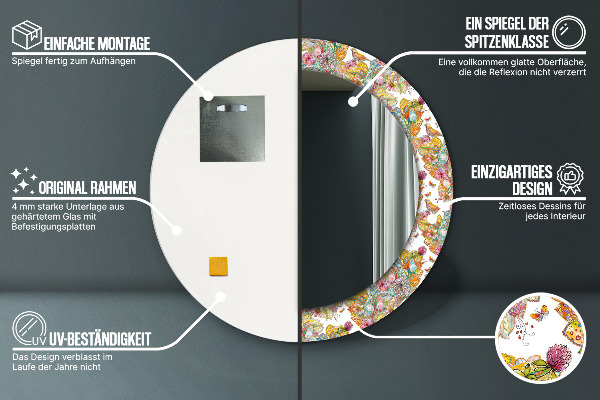 Round decorative mirror Dream about fairy tales