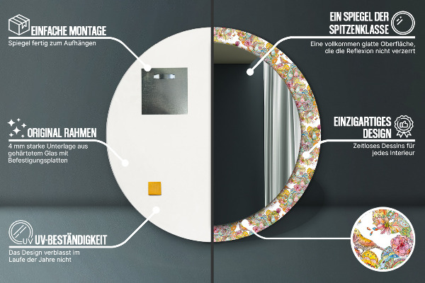 Round decorative mirror Dream about fairy tales