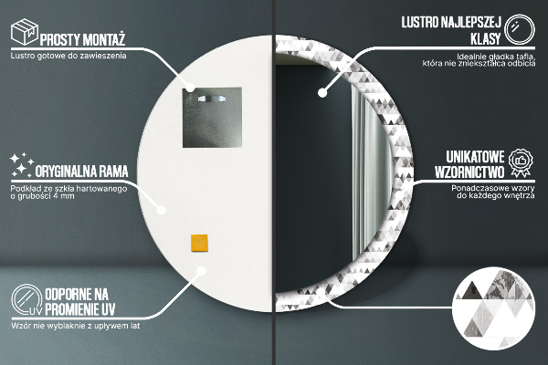 Round printed mirror Rainbow triangle