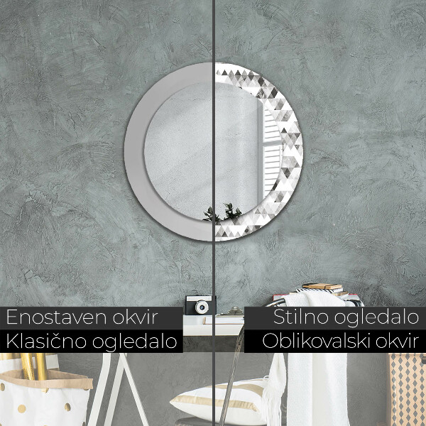 Round printed mirror Rainbow triangle